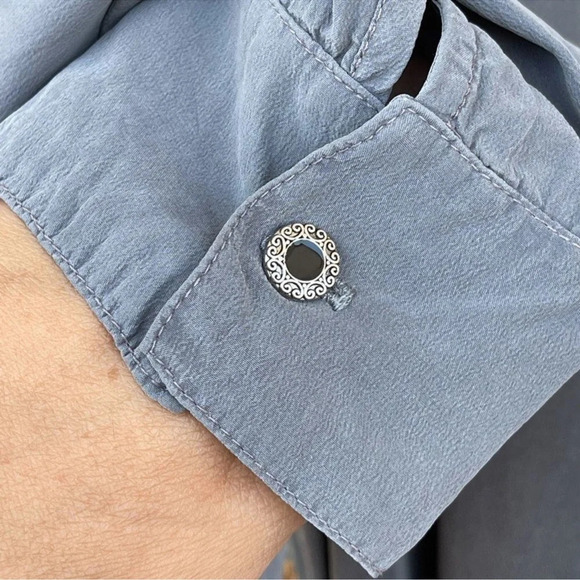 Gypsy 05 Silk Tunic Dress in Botanical gray size XS - Picture 5 of 9